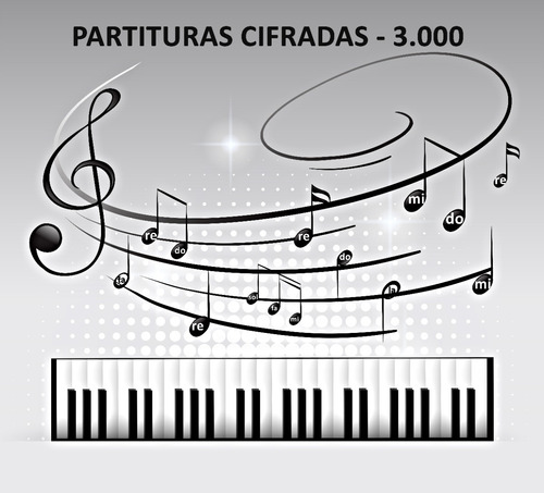 3000 Partituras Com Cifras Na Cabeça Da Nota Musical